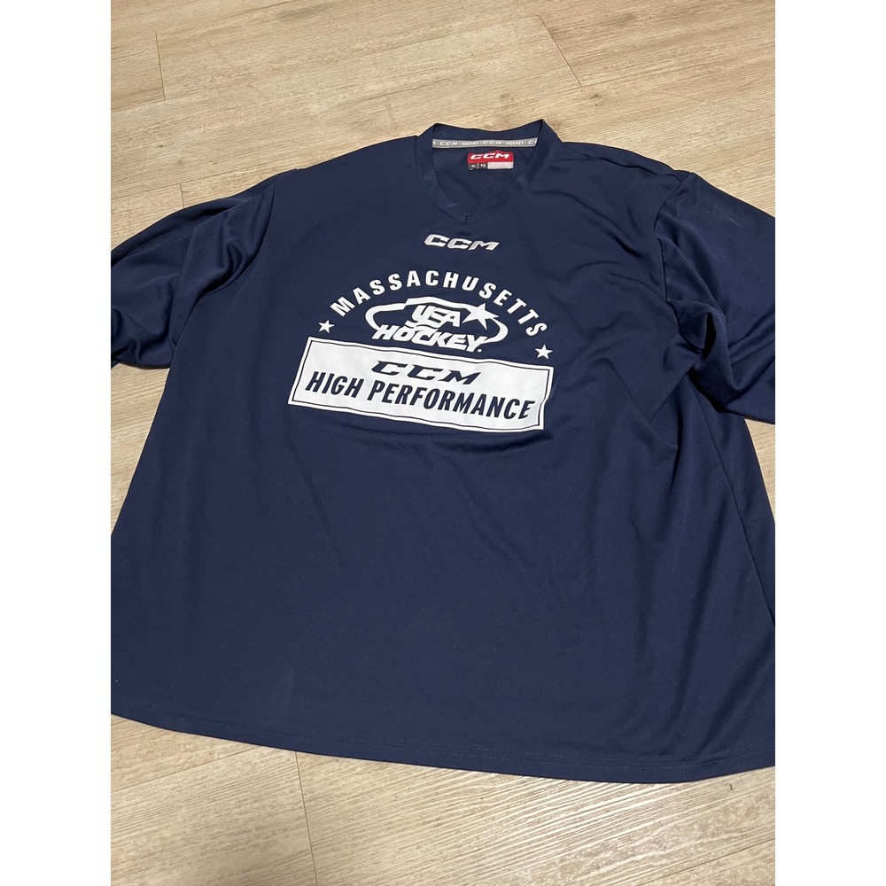 CCM USA Hockey Massachusetts High Performance Jersey Shirt Mens XL Navy Blue L/S